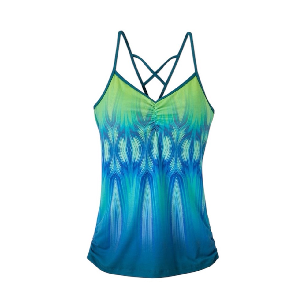PrAna Leyla Athletic Printed Top in Ink Blue Stream